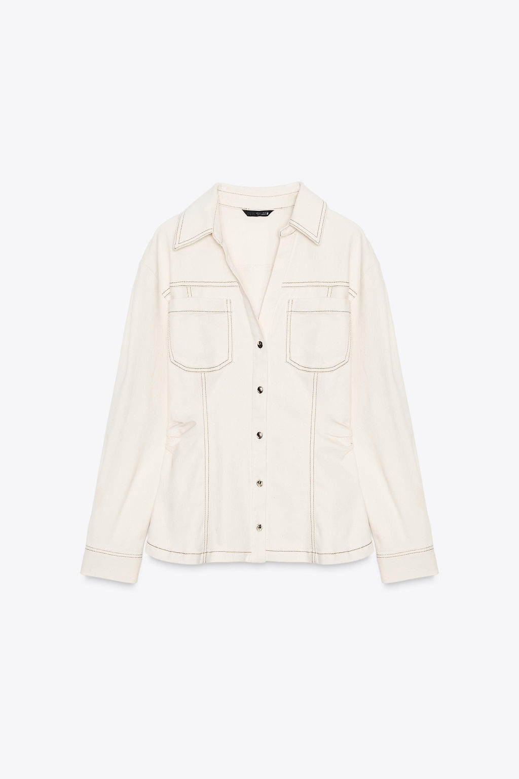 FITTED DENIM SHIRT - Zara фото 7