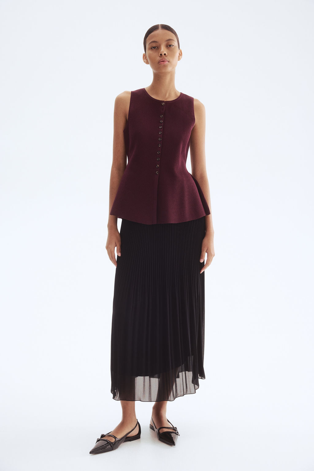 Chaleco en punto de canal? con peplum - H&m фото 7