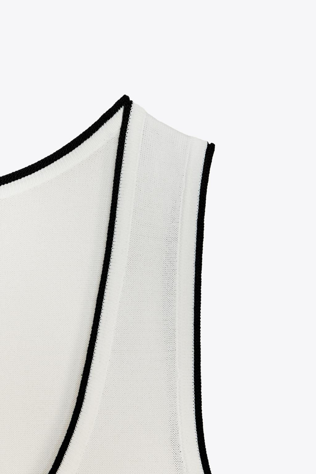 KNIT TOP WITH CONTRAST TRIMS - Zara фото 6