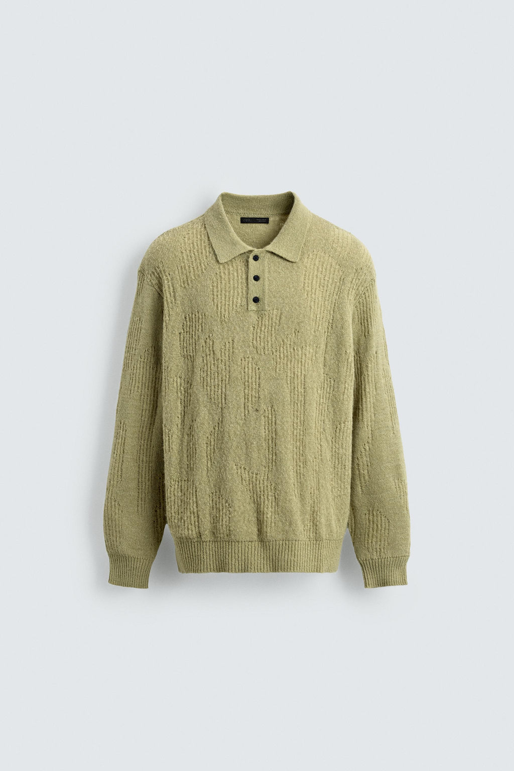 KNIT OPEN-WORK POLO SHIRT