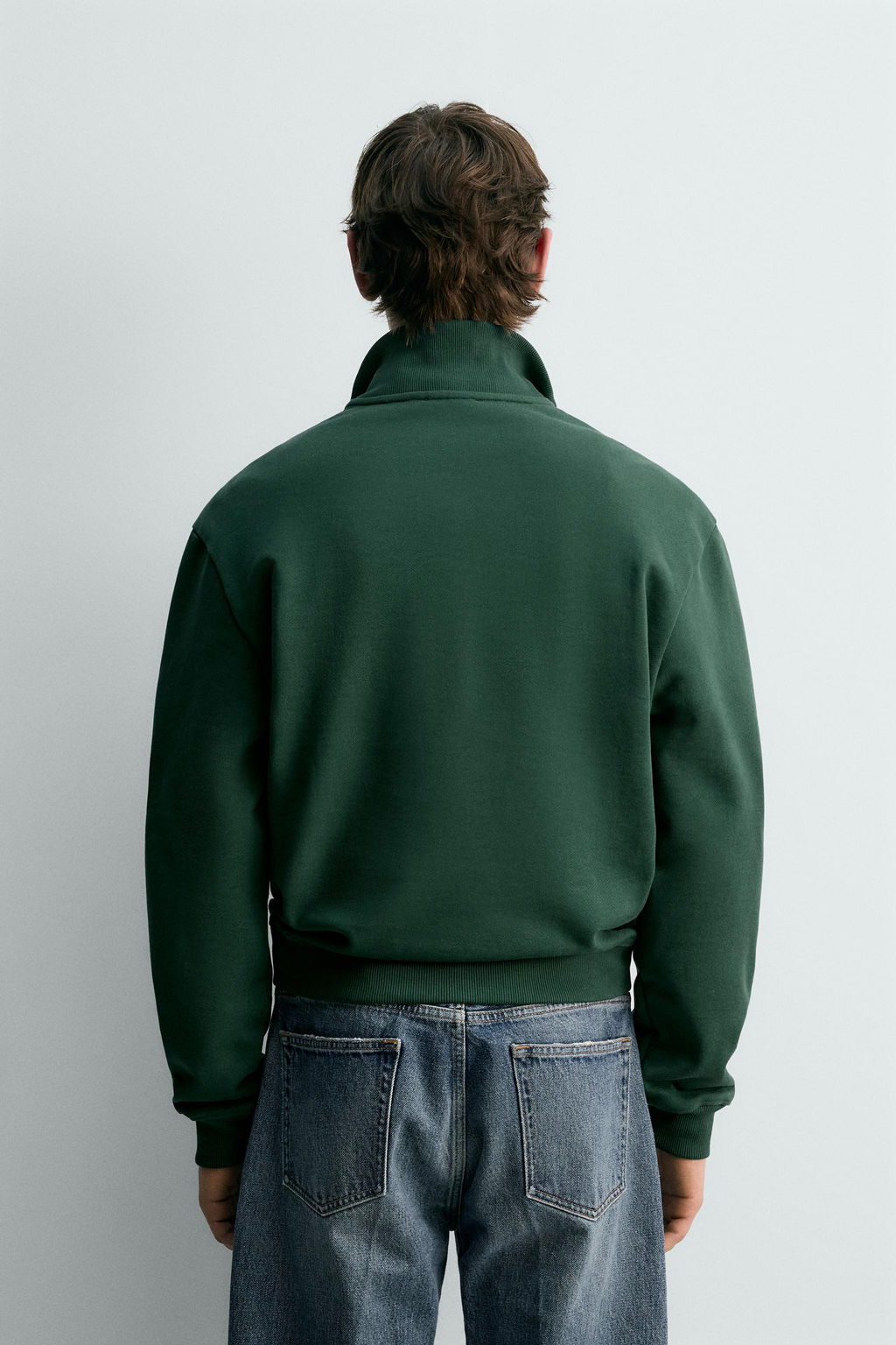 SUDADERA REGULAR FIT CUELLO CREMALLERA / Verde - Zara фото 3