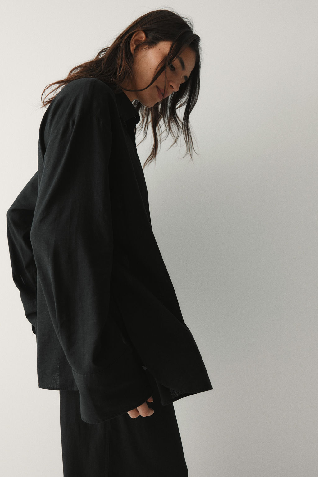 Camisa oversize en mezcla de lino - H&m фото 5