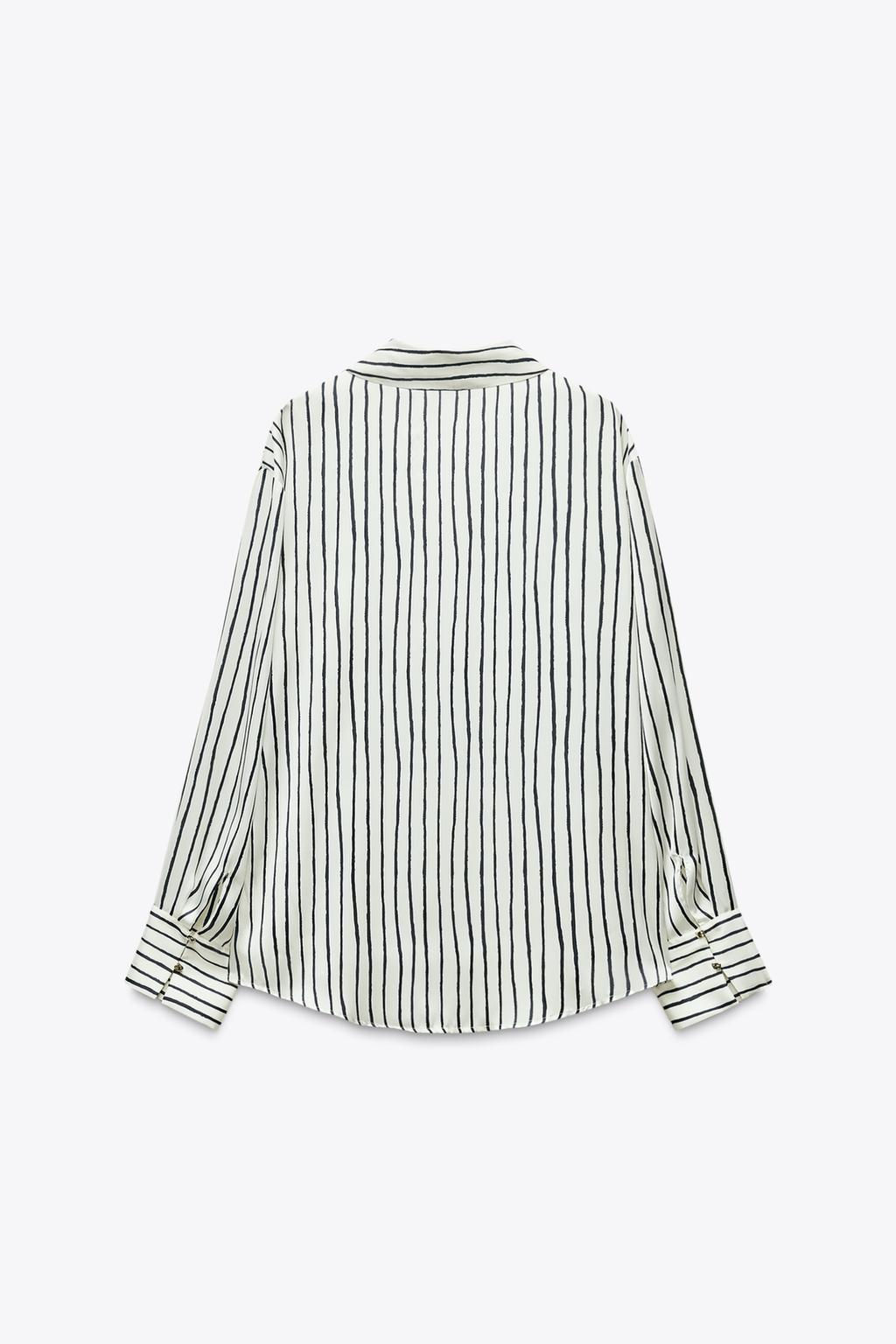 STRIPED SATIN SHIRT - Zara фото 5