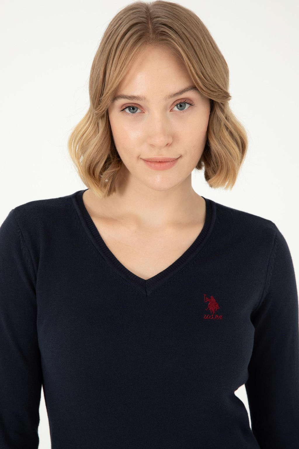 Женский темно-синий базовый свитер Неожиданная скидка в корзине - U.s. polo assn фото 2