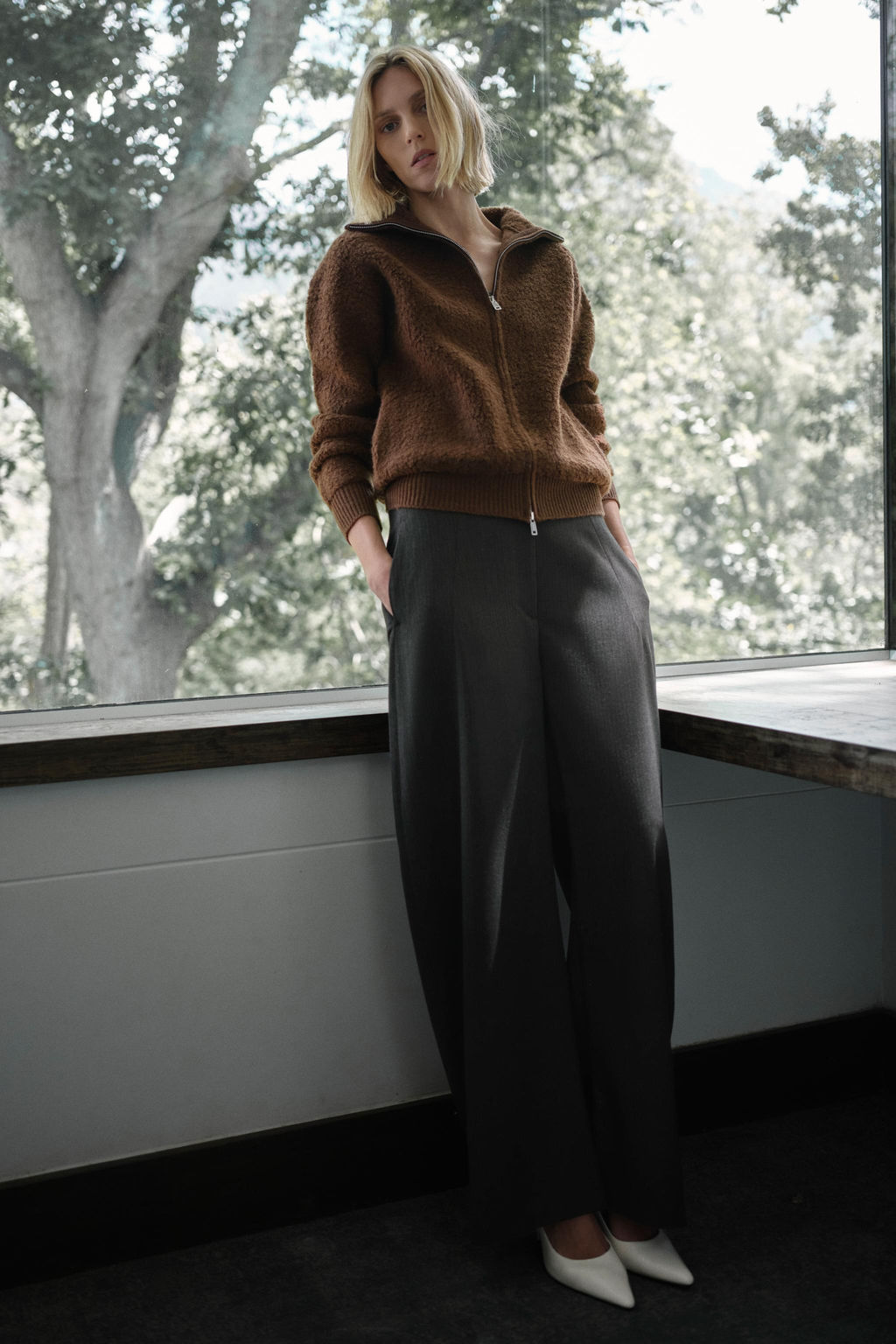 100% BOUCL_ WOOL BOMBER JACKET