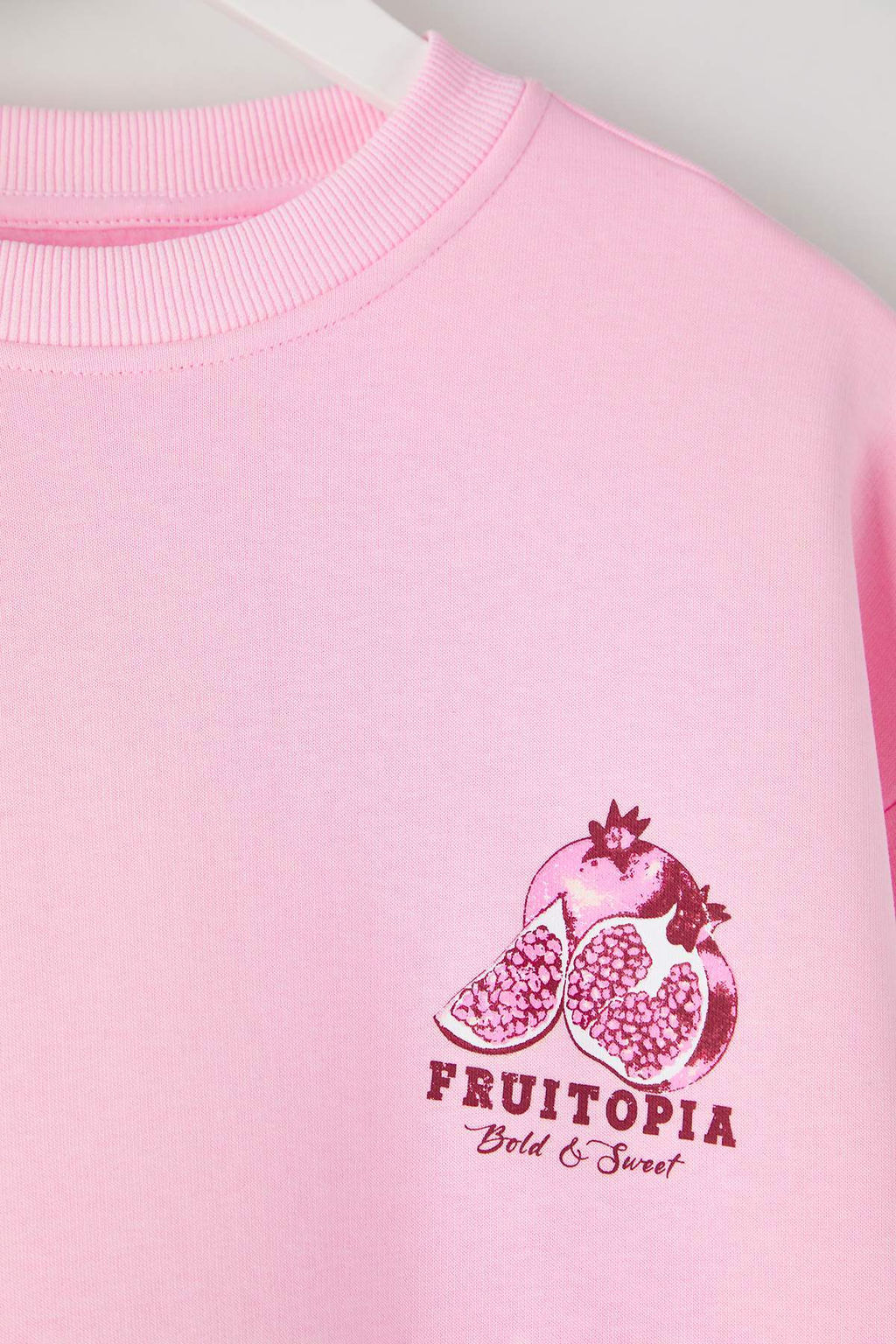 Ac?k Pembe S?rt ve On Meyve Bask?l? Oversize/Genis Kesim Orme Sweatshirt TWOAW26SW00128 - Trendyolmilla фото 7