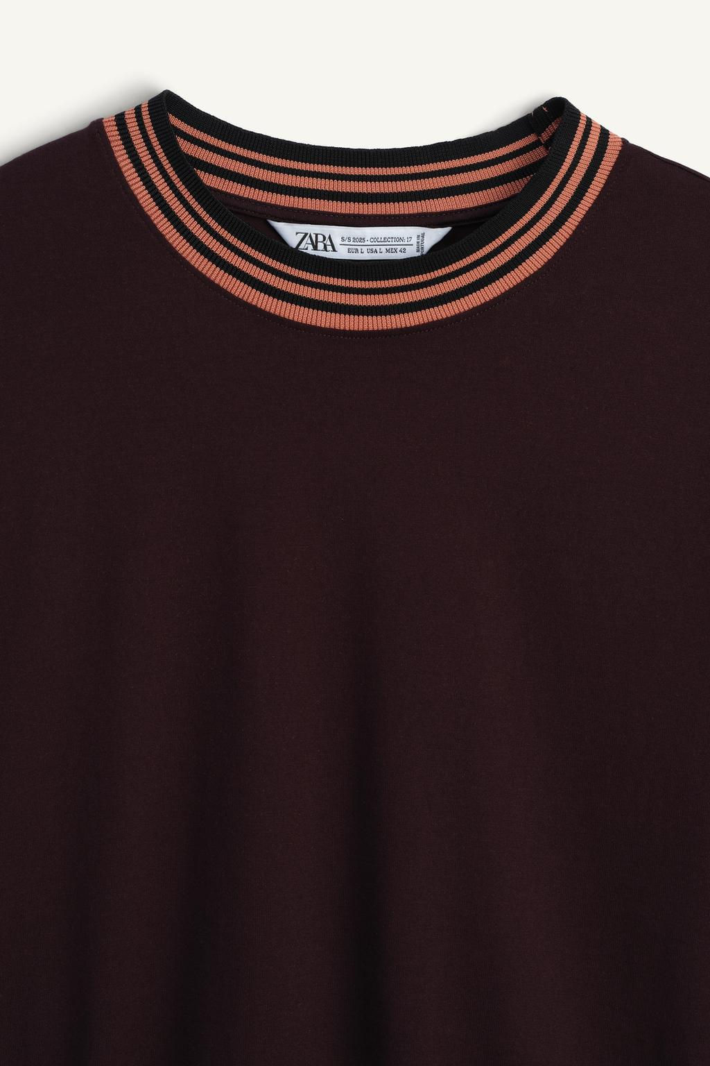 LIMITED EDITION CONTRAST NECK T-SHIRT - Zara фото 5