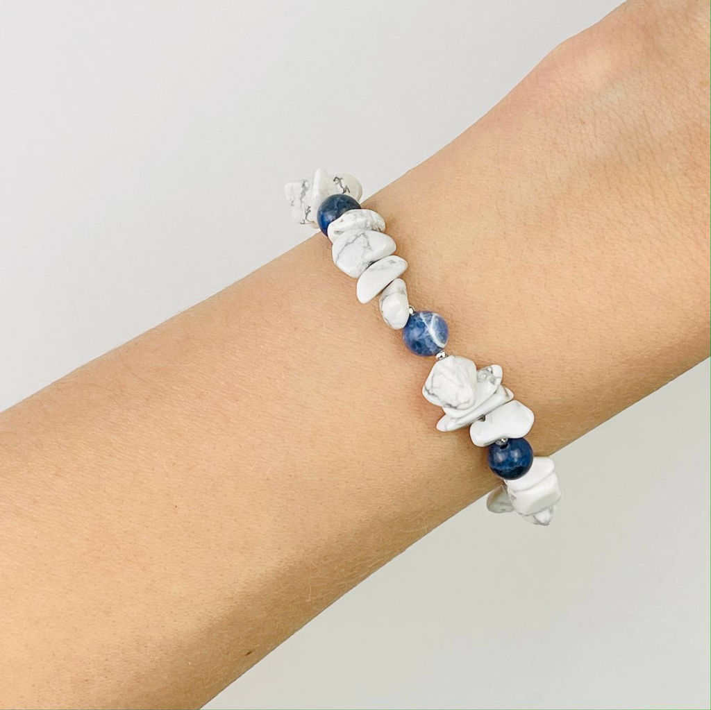 Браслет из Говлита и Содалита 18,5 см +