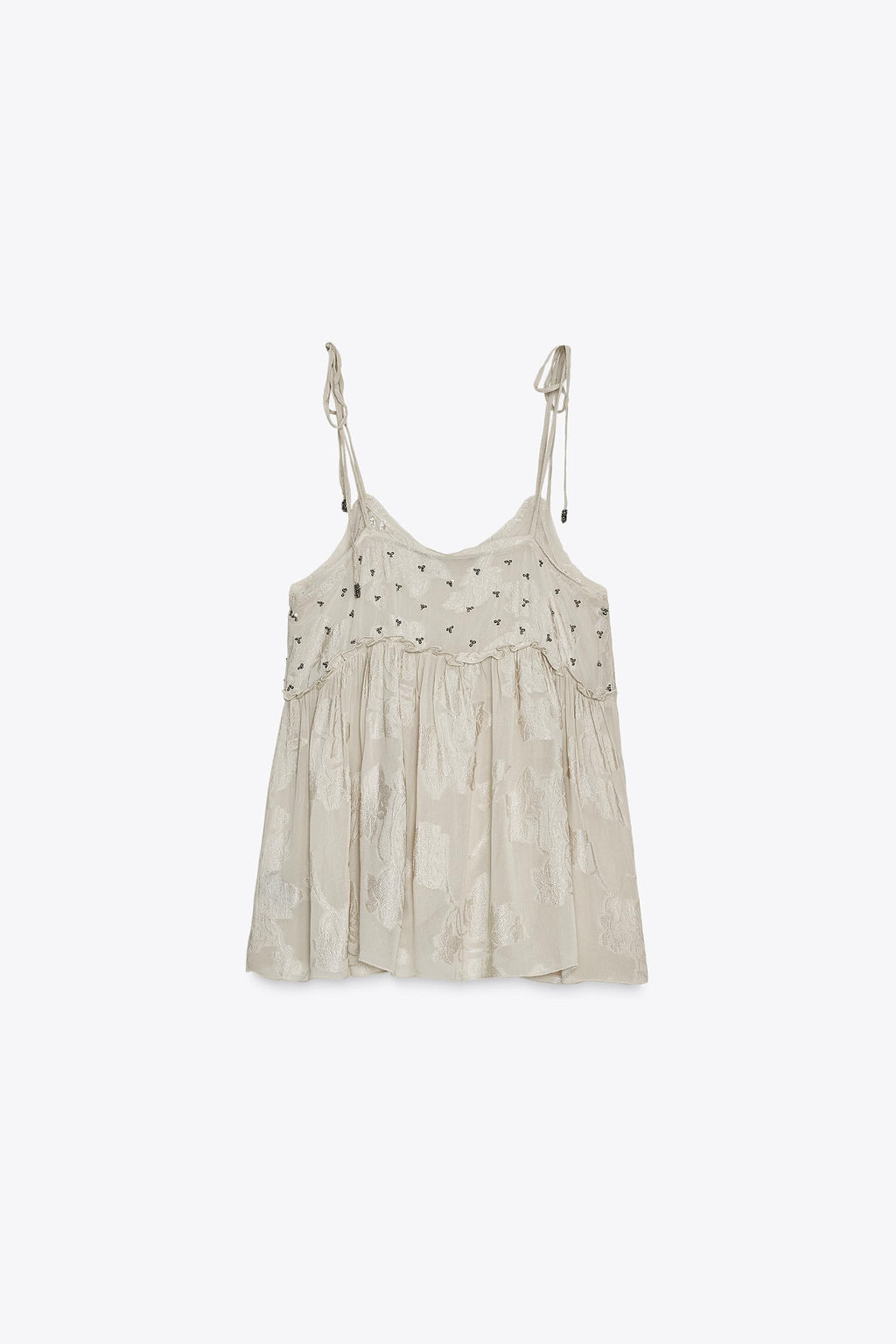 ZW COLLECTION JACQUARD STRAPPY TOP - Zara фото 5