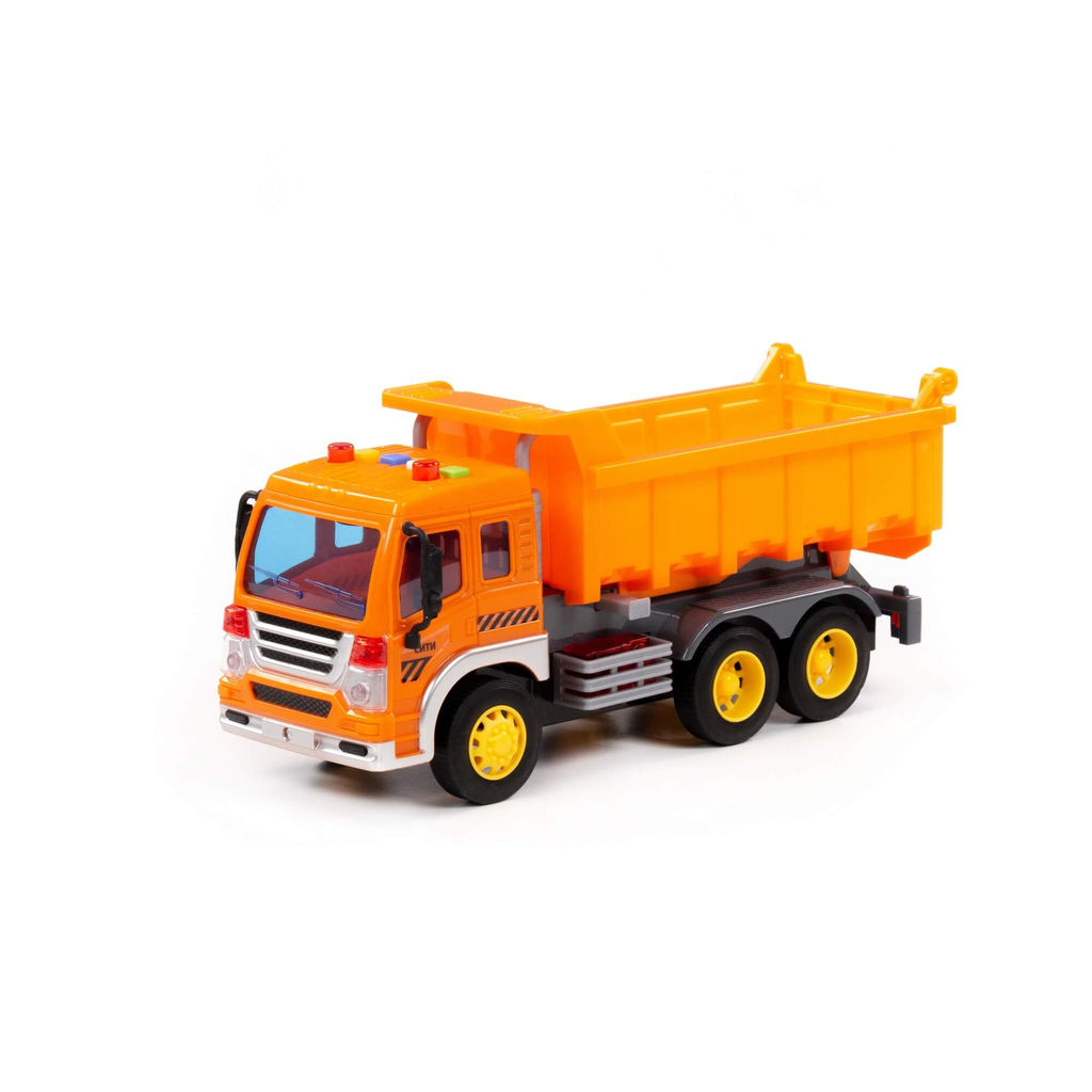 Сити, автомобиль-самосвал инерционный (со светом и звуком) (оранжевый) (в коробке) - Полесье фото 2