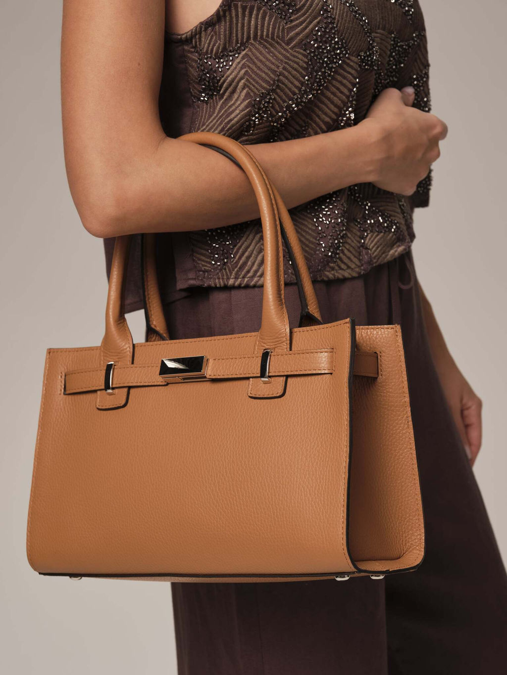 Кожаная сумка Isabelle DBR 31160 коричневый лист фото 4