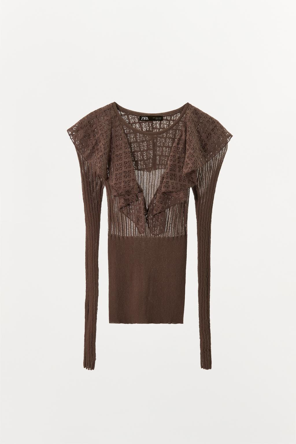 RUFFLED KNIT TOP - Zara фото 5