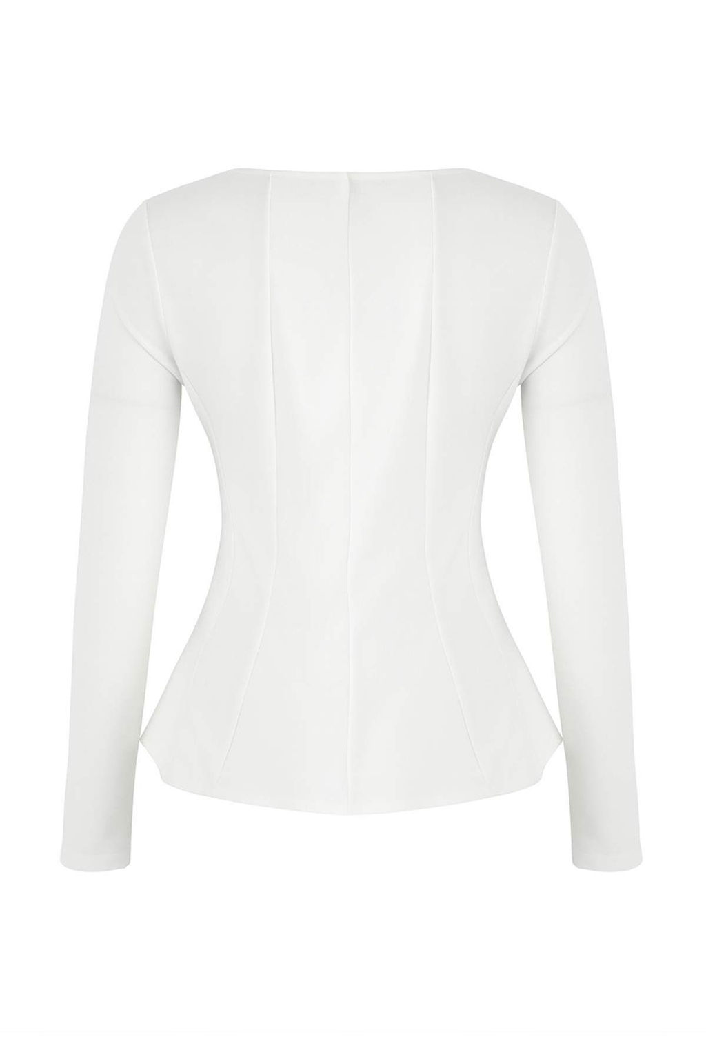 Ekru Kay?k Yaka Peplum/Belden Oturmal? Regular Boy Orme Bluz TWOAW26BZ00166