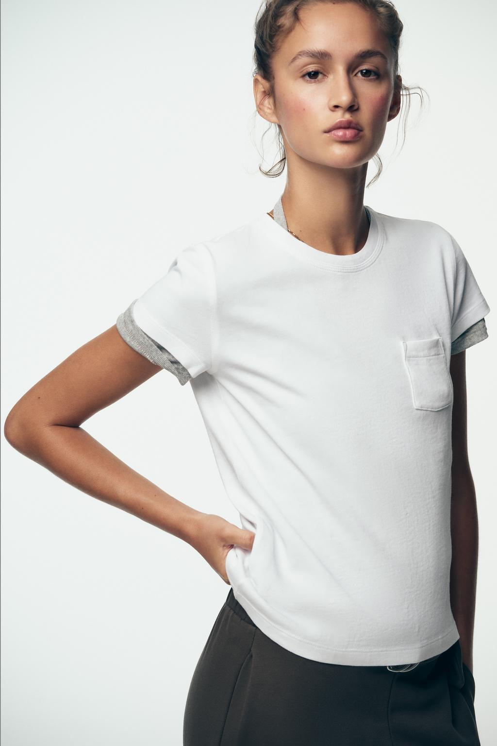 WASHED T-SHIRT WITH POCKET - Zara фото 5