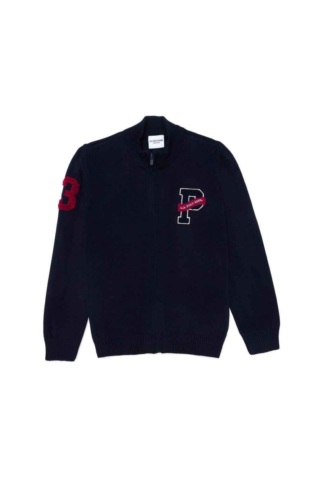 U. S. Polo Assn Темно-синий вязаный кардиган на молнии для мальчика - U.s. polo assn фото 9
