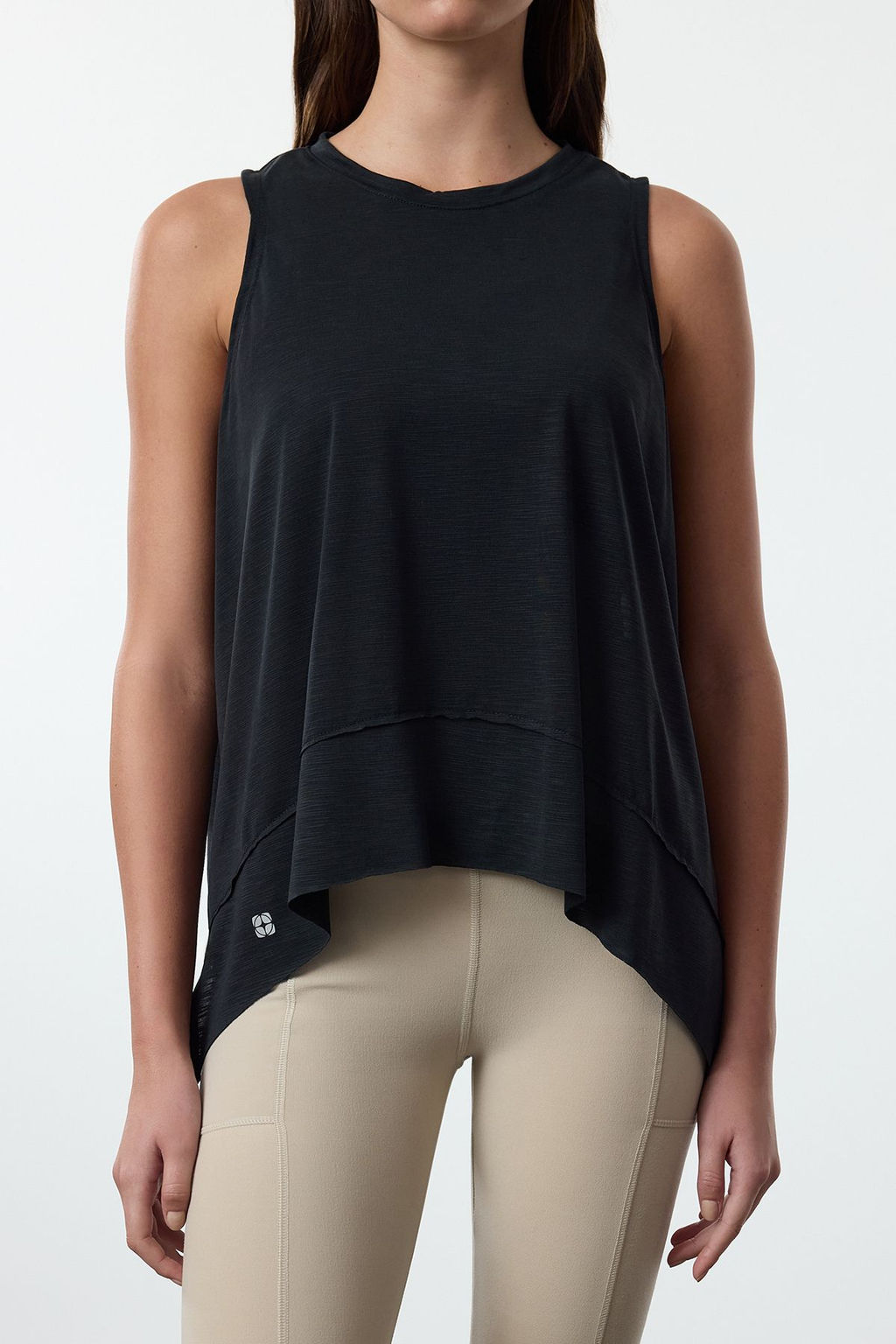 Trendyolmilla Siyah Micro Kumas Reflektor Bask?l? Yoga Orme Spor Ust/Bluz THMAW25BZ00006  фото 3