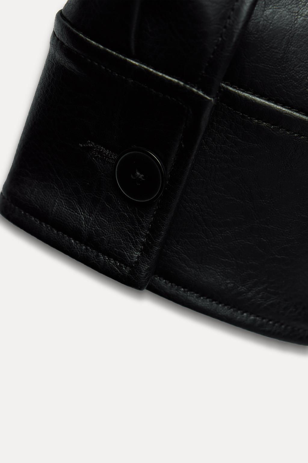 LEATHER EFFECT BOMBER JACKET - Zara фото 8