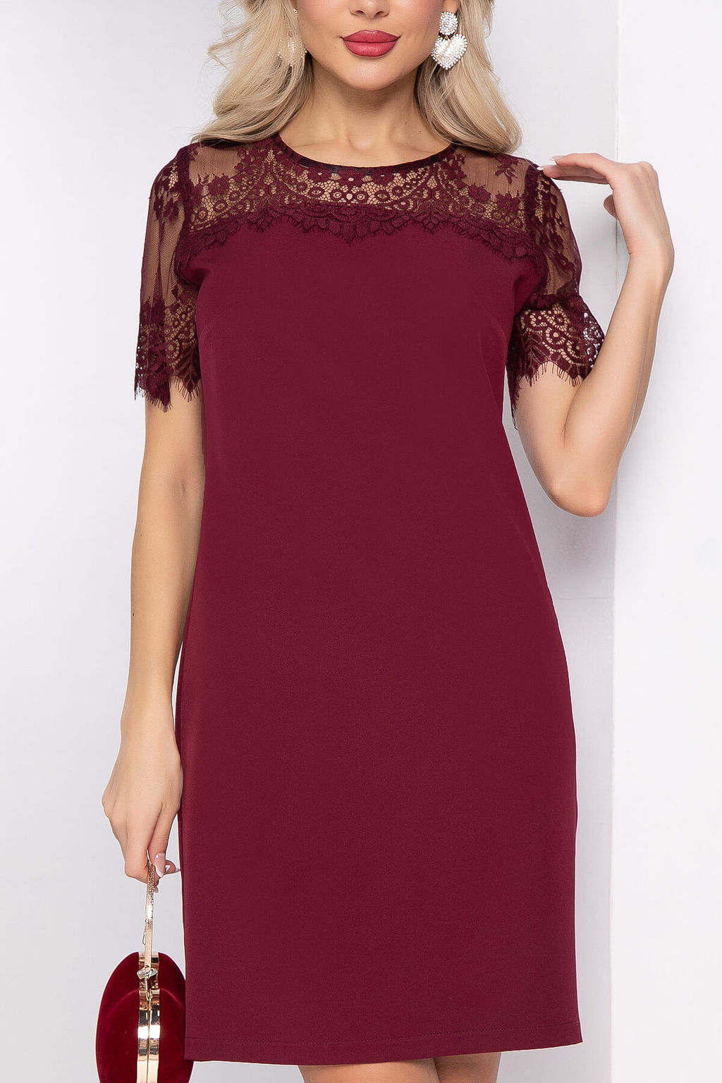 Платье "Кружевная страсть" (бордо) П7987