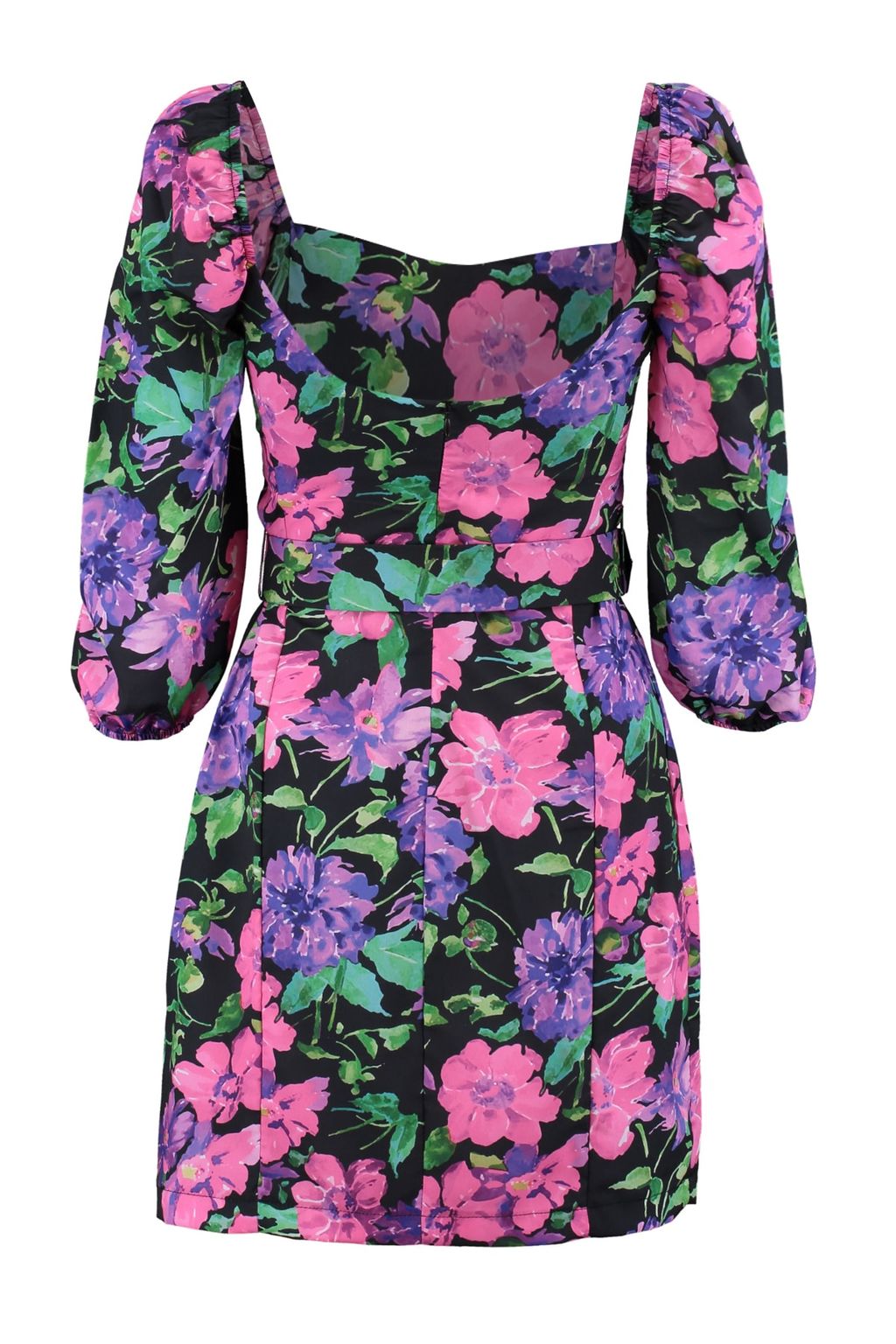 TRENDYOLMILLA Cok Renkli Kemerli Cicekli A Kesim Balon Kollu Mini Dokuma Elbise TWOSS22EL0301 фото 8