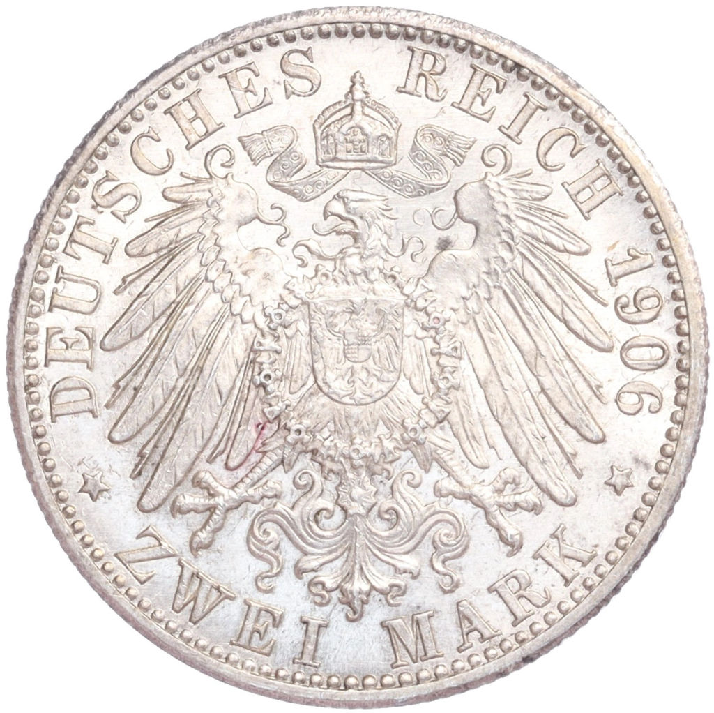 2 марки 1906 года Германия (Баден) 50 лет свадьбе Фридриха I и Луизы Прусской