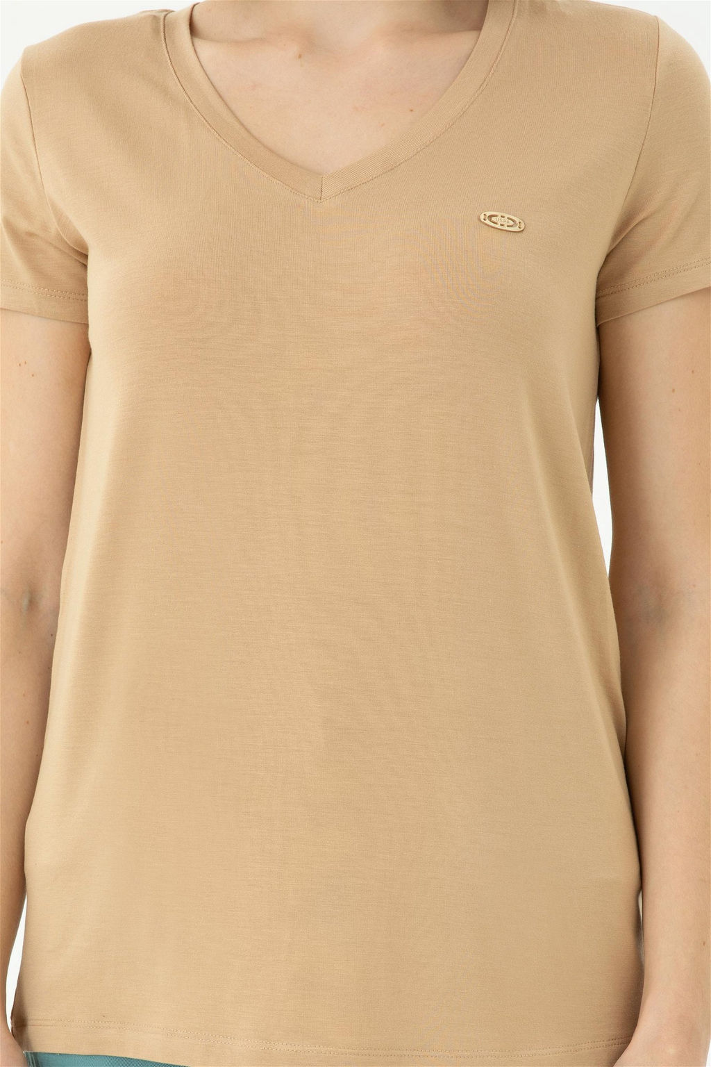 Женская базовая футболка цвета Camel - U.s. polo assn фото 13