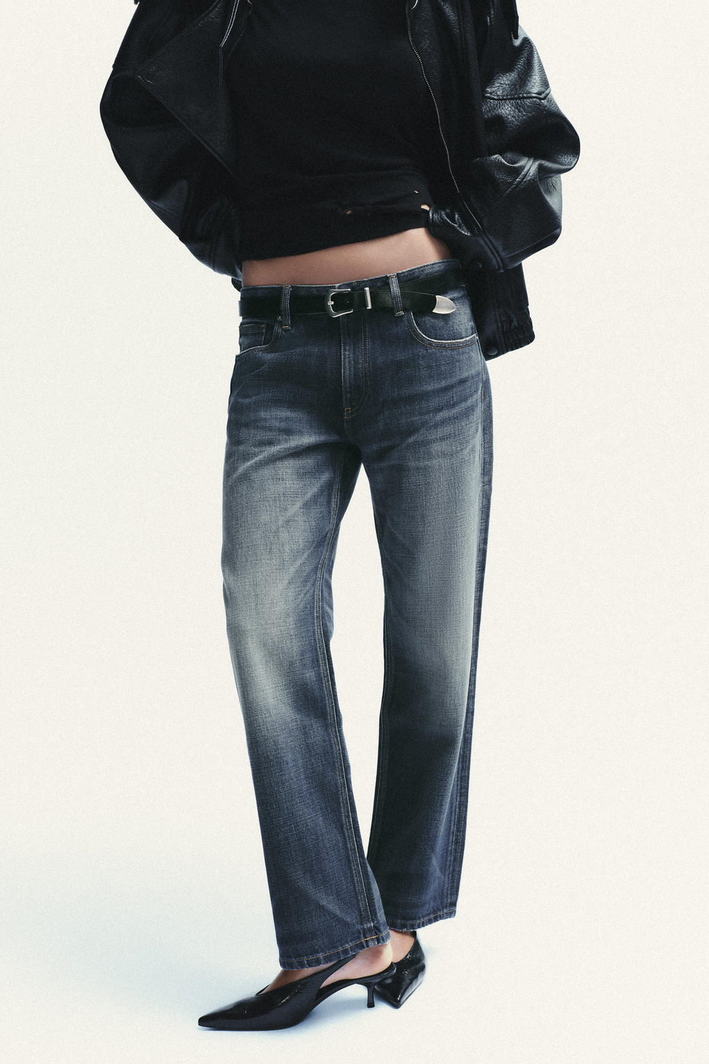 TRF STRAIGHT CROP MID-WAIST JEANS - Zara фото 13