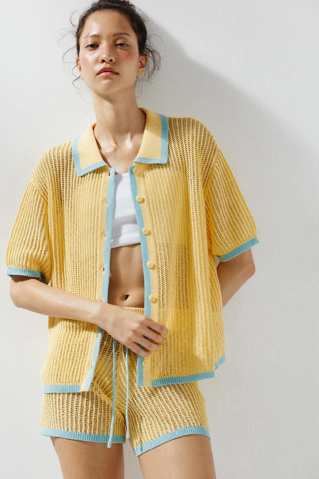 COLLAR POLO CARDIGAN - Zara фото 3