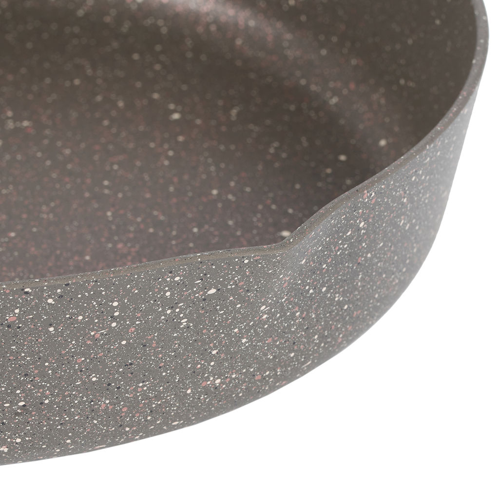 51447 WERNER Сковорода ORGANIC STONE STYLE 26x5,3 см с индукционным дном, с двухслойным антипригарным покрытием Pfluon, бакелитовая ручка с покрытием Soft Touch. Цвет: коричневый. Материал: прессованный алюминий. Толщина стенок и дна: 2,8 мм.  фото 6