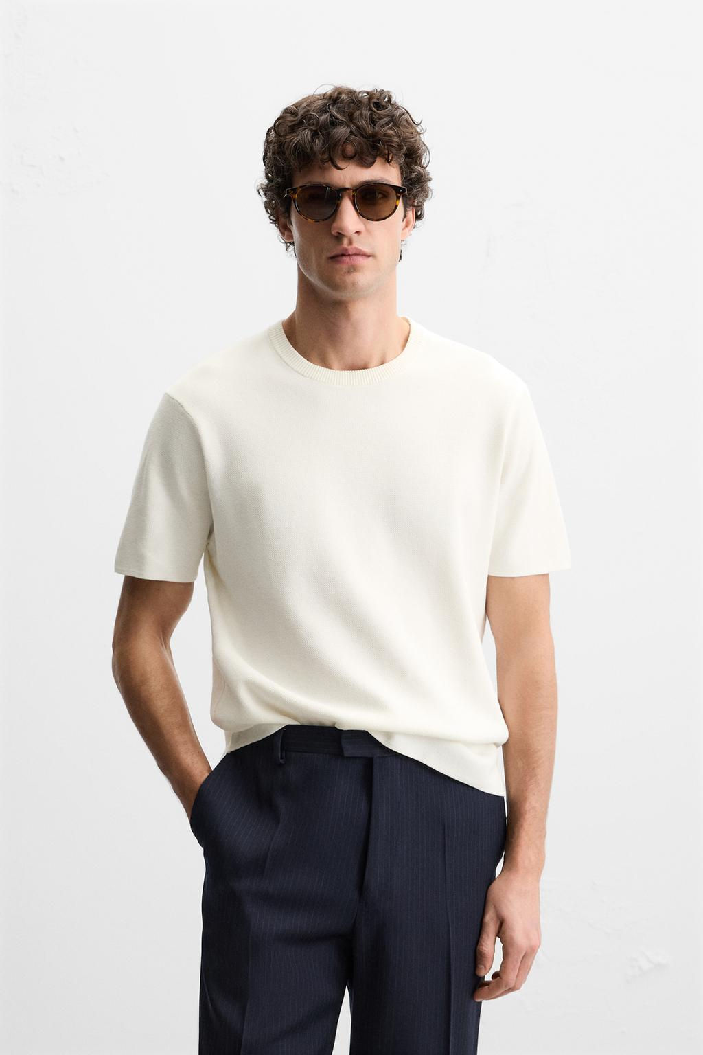 RELAXED FIT KNIT T-SHIRT - Zara фото 2