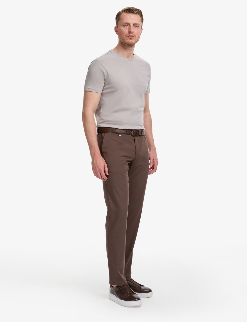 Kahverengi Slim Fit Klasik Jogger Pantolon