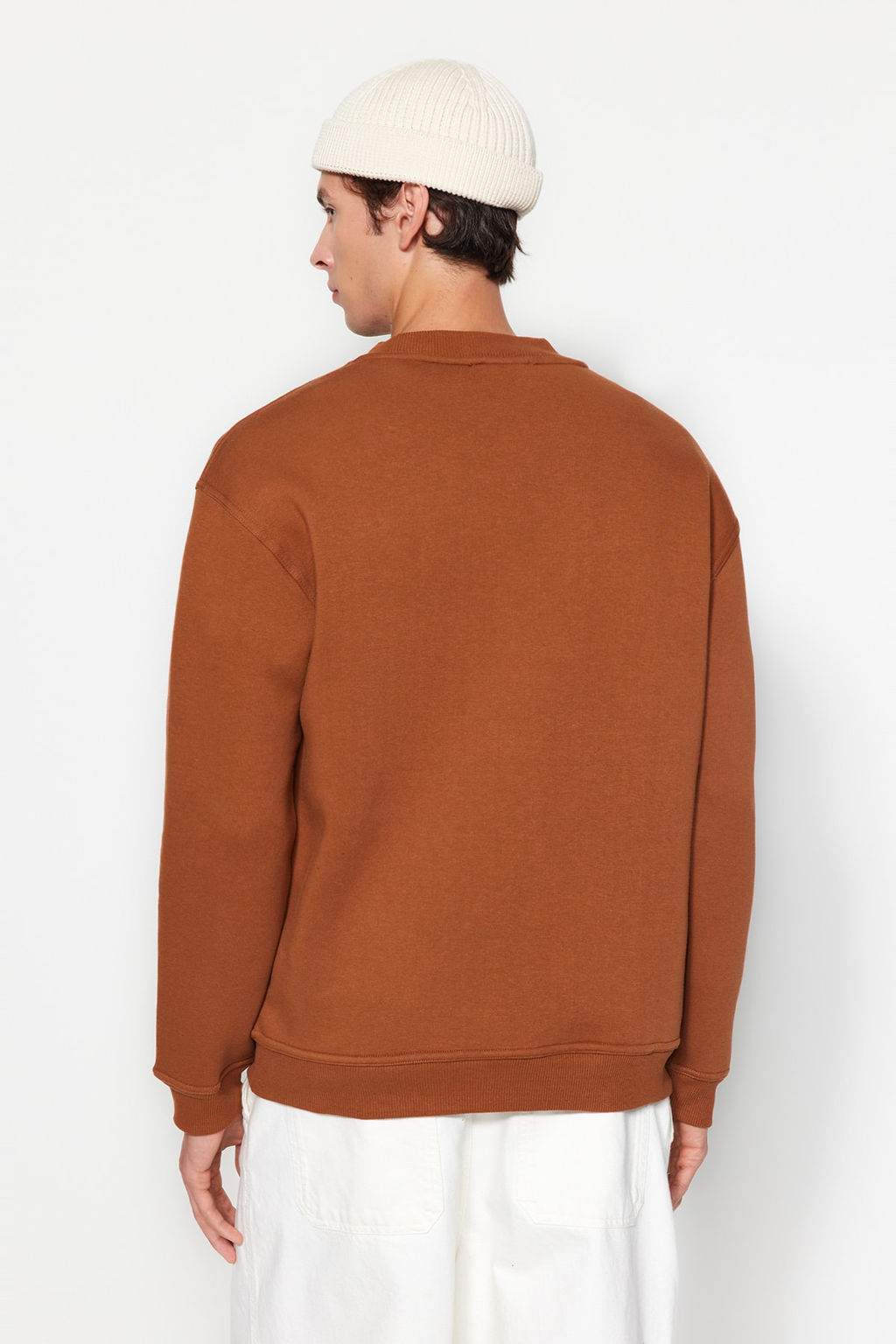 TRENDYOL MAN Antrasit Oversize/Genis Kesim Yar?m Bal?kc? Yaka Harf Nak?sl? Sweatshirt Ici Polarl? TMNAW24SW00046 - Trendyolmilla фото 12