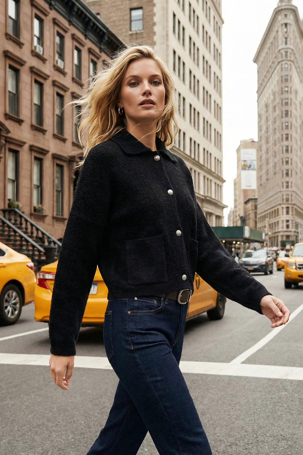 Siyah Genis Kal?p Polo Yaka Buklet Triko H?rka TWOAW24HI00177