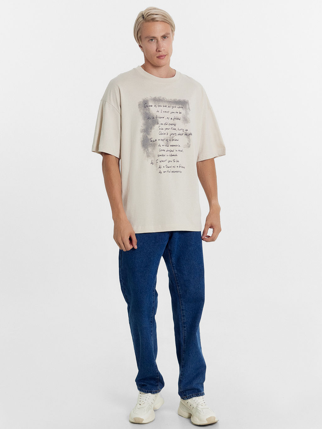 Футболка мужская бежевая с печатью белый песок +печать 111821 - Mark formelle фото 4