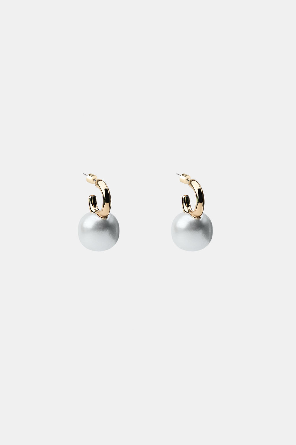 FAUX PEARL HOOP EARRINGS - Zara фото 3