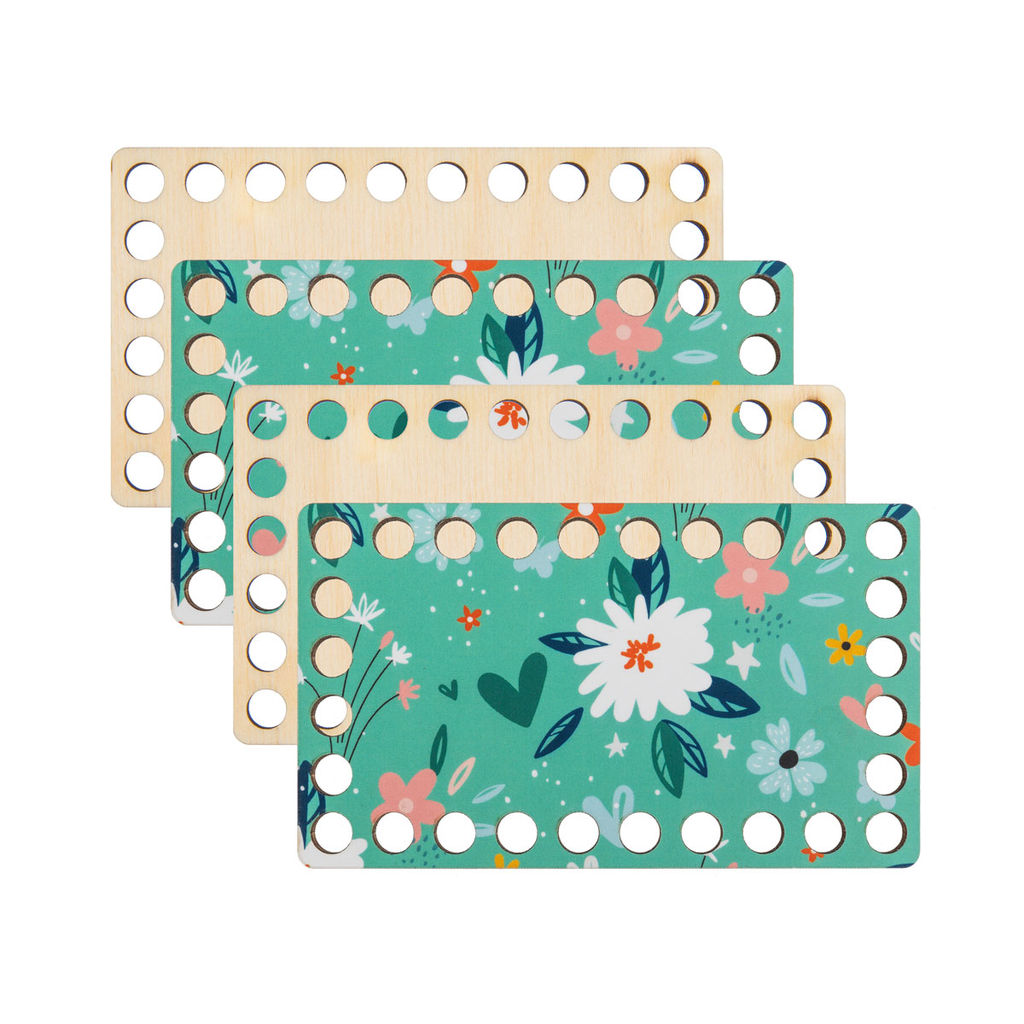 Заготовка для декорирования Love2art ДВ-04 Набор донышек для вязания Матовый фанера 12 х 7 х 0.4 см 4 шт 03 Рисунок