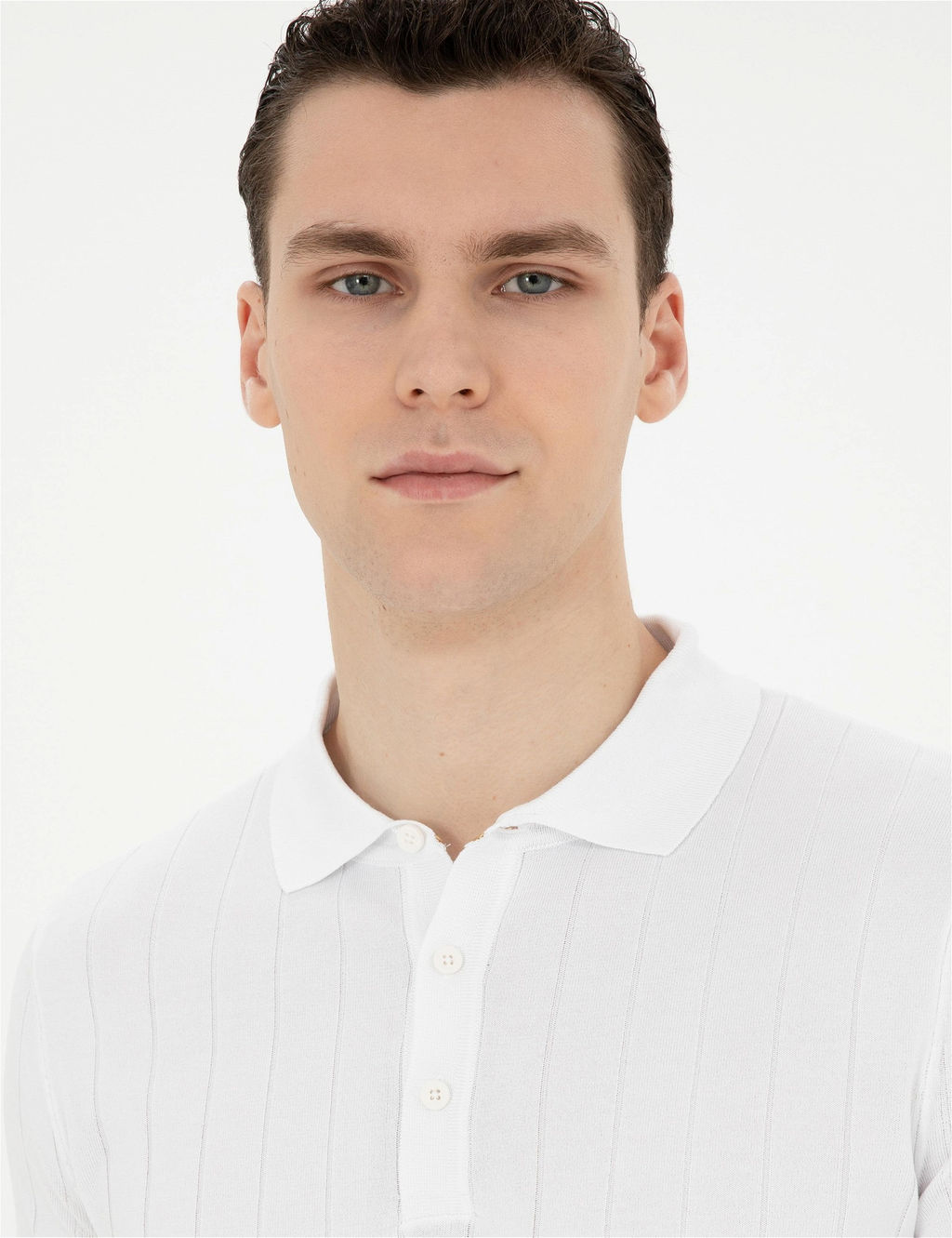 Ekru Slim Fit D__meli Polo Yaka Triko Ti__rt - Pierre cardin фото 2