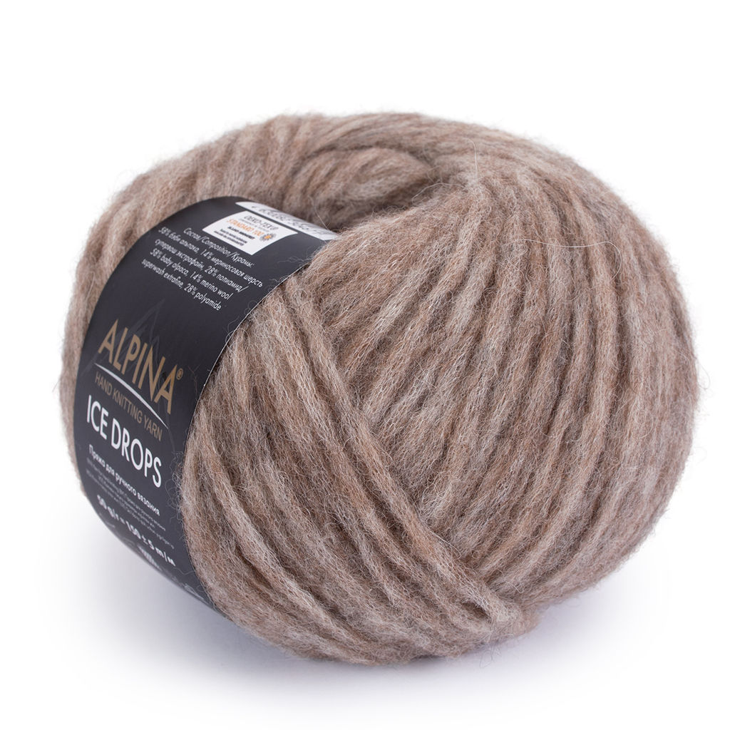 Пряжа ALPINA ICE DROPS 58% альпака, 14% шерсть, 28% полиамид 10 шт. х 50 г 150 м  5 м
