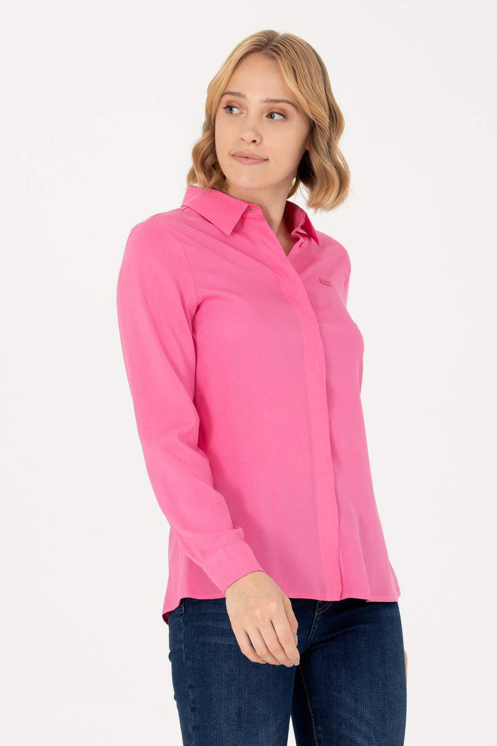 U. S. Polo Assn Женская розовая рубашка с длинным рукавом - U.s. polo assn фото 3