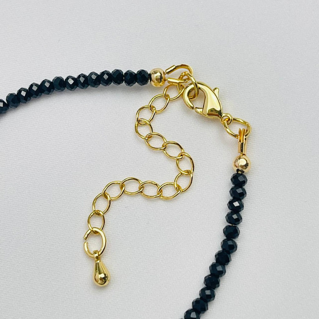 Баслет из черной Шпинели и Малахита 18,5 см + - Радуга самоцветов фото 4