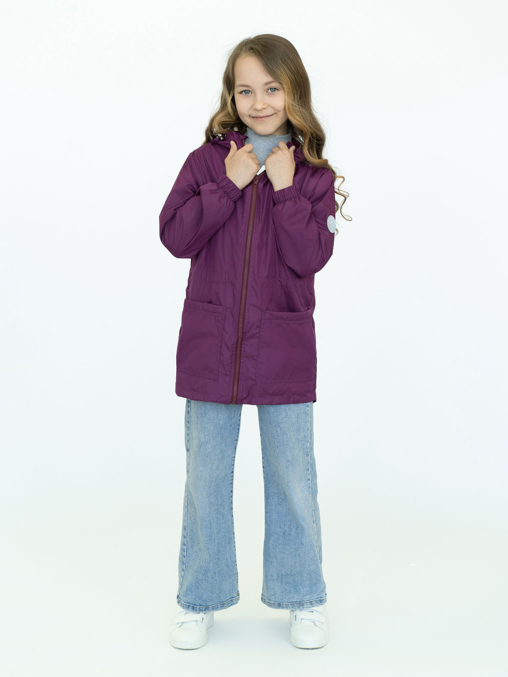 Ветровка детская для девочки пурпур