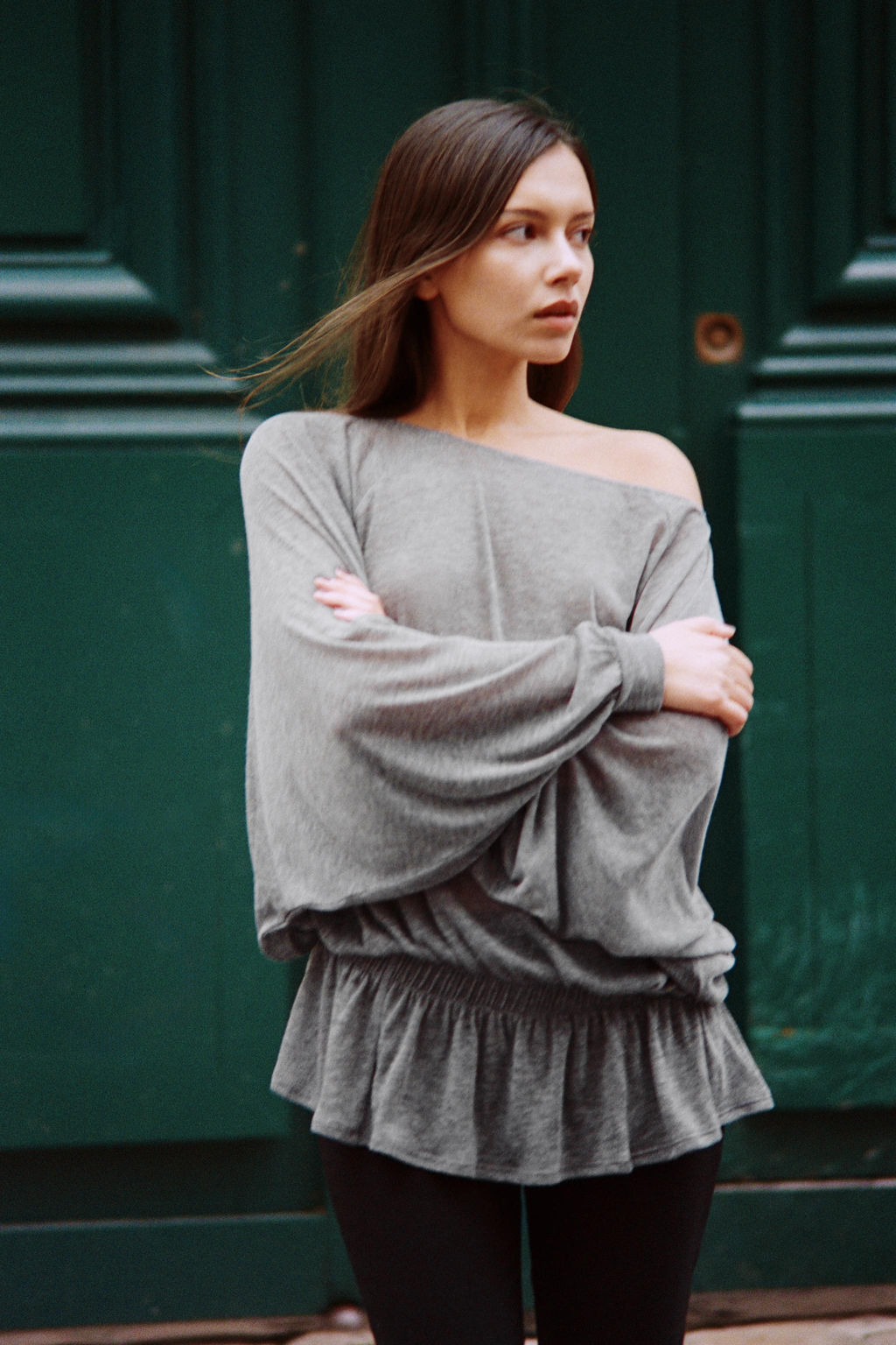 TOP MANGA MURCI?LAGO VOLANTE / Gris vigor? - Zara фото 3