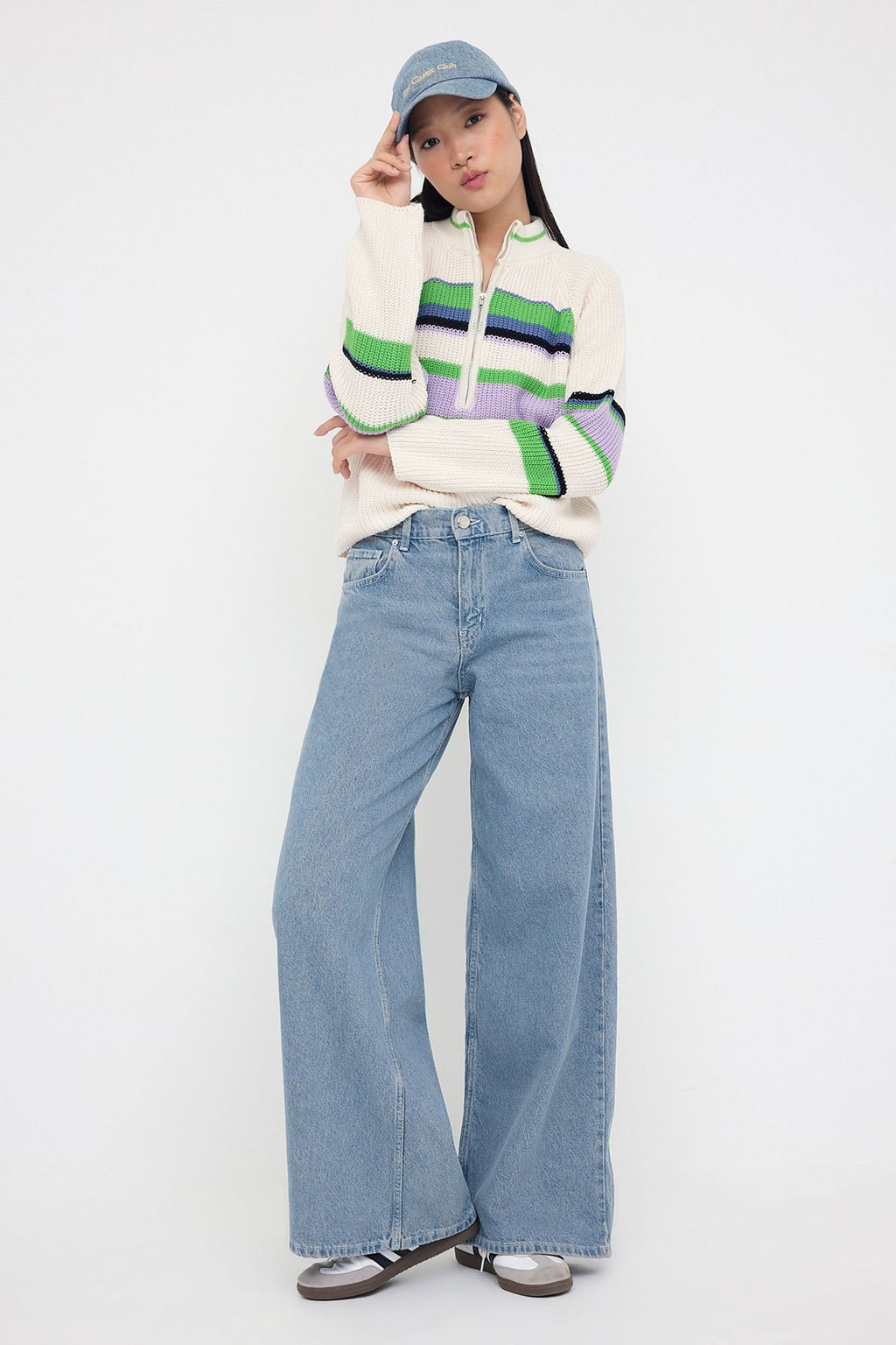 Teen Mavi Gri Yuksek Bel Genis Paca Wide Leg Palazzo Jeans TWOAW26JE00065 - Trendyolmilla фото 2