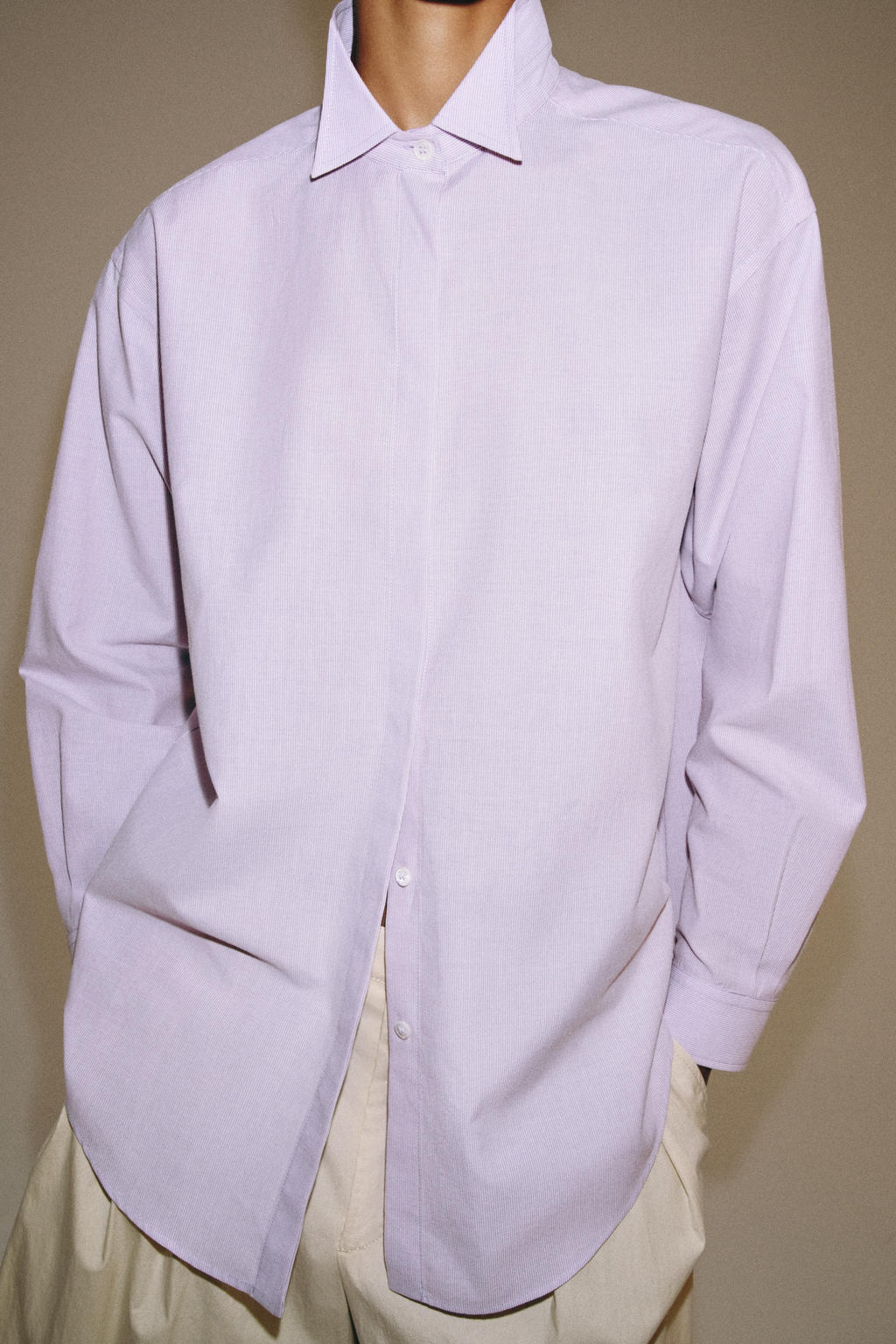 CAMISA RAYAS ZW COLLECTION / Malva - Zara фото 4