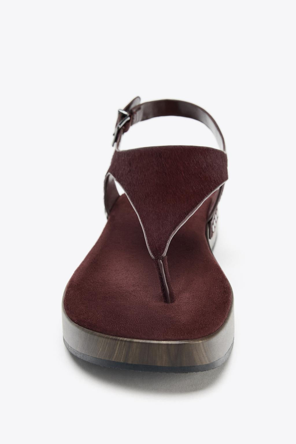 LEATHER STUDDED SANDALS - Zara фото 5