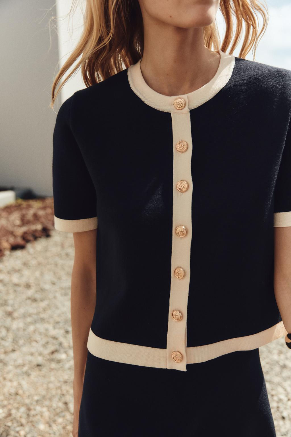 SHORT SLEEVE KNIT CARDIGAN - Zara фото 3