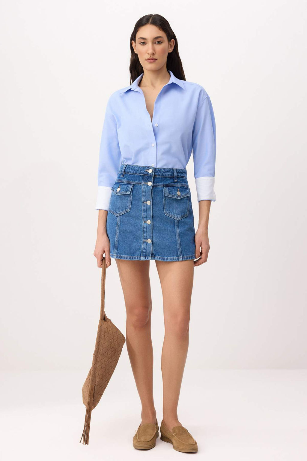 Mavi Dugme Detayl? Denim Sort Etek TWOSS26SR00104 - Trendyolmilla фото 2