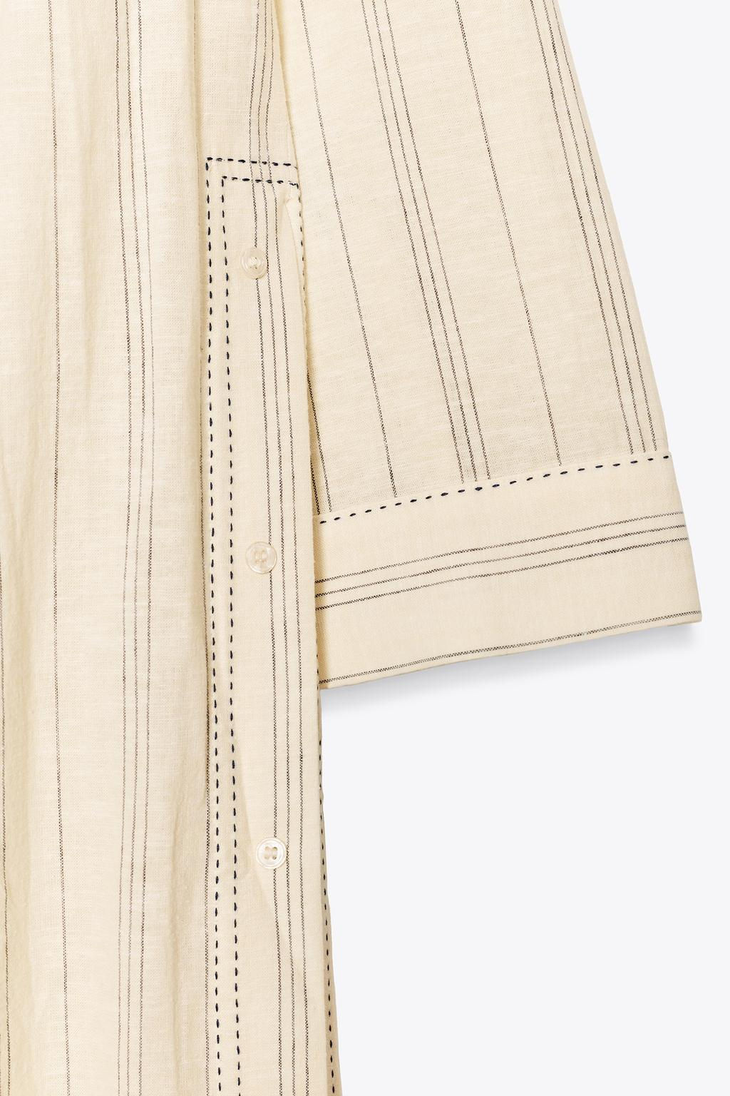 STRIPED LINEN BLEND TUNIC DRESS ZW COLLECTION - Zara фото 7