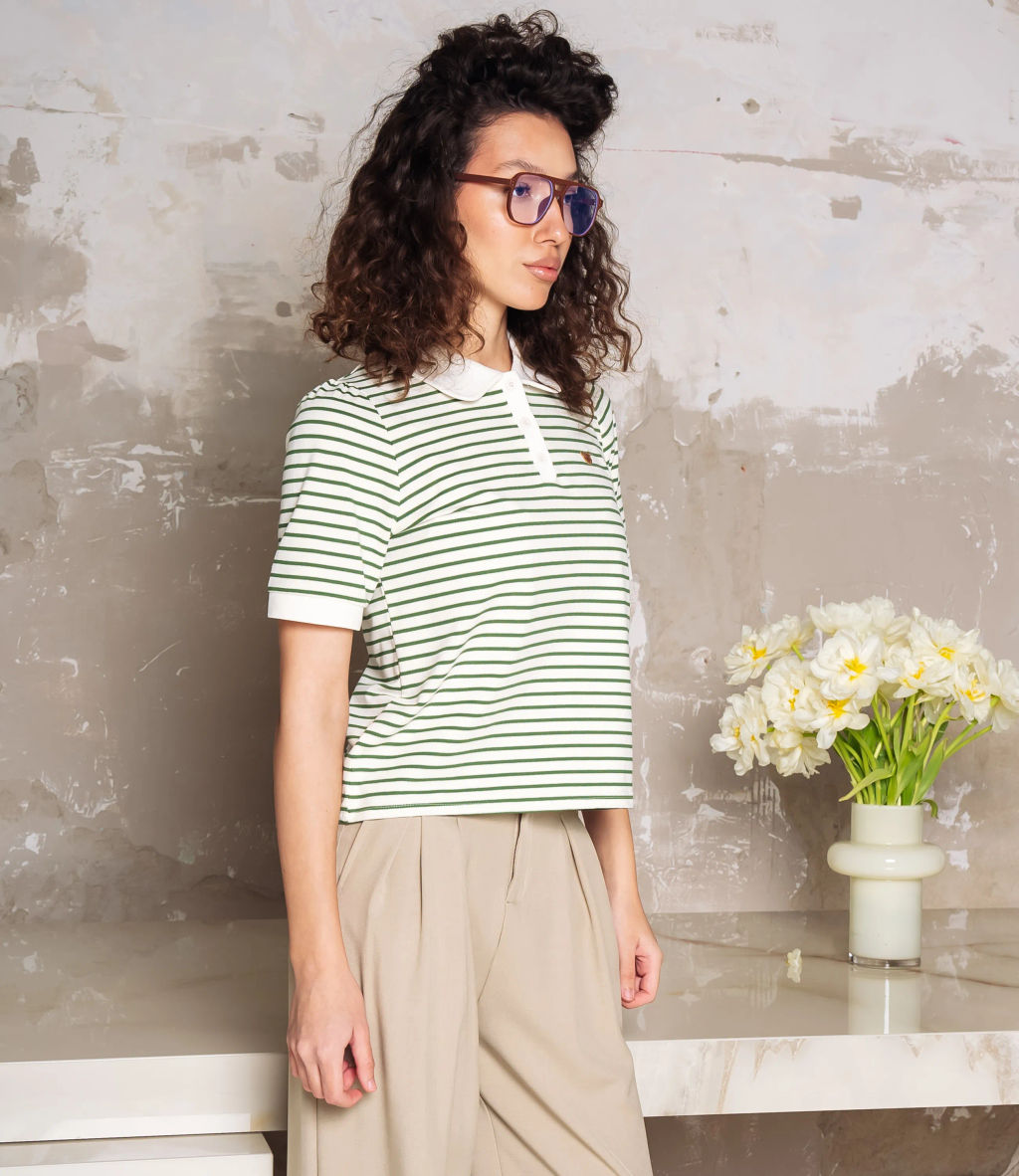 Футболка #КТ1002 (3), зелёный, молочный