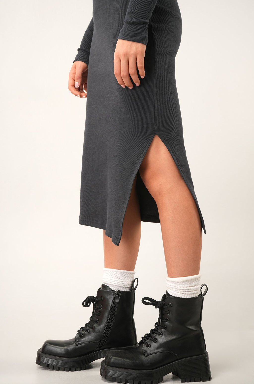 Женское платье-поло в рубчик Happyfox