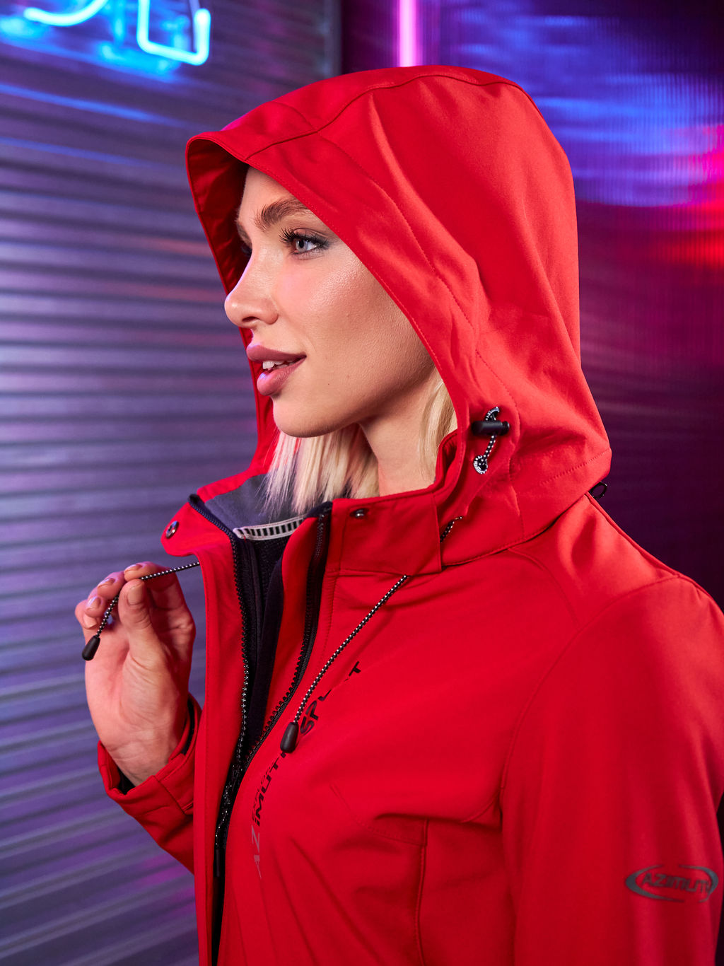 Женская мембранная куртка виндстоппер на флисе Azimuth Сияние 124/23983_711 Красный  фото 23